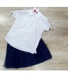 Completino Bambina Ragazza, Colore Bianco e Blu in Poliestere, Peperina